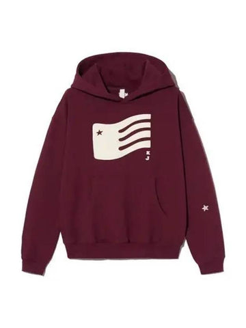 flag hoodie unisex burgundy - KIJUN - BALAAN 1