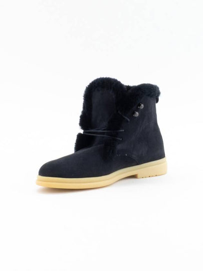 Women s TLVI WALK Suede Ankle Boots Navy FAF9366W000 - LORO PIANA - BALAAN 2