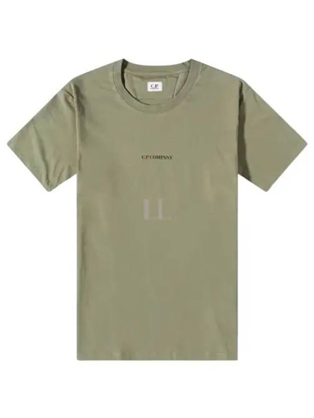 Logo Print Cotton Short Sleeve T-Shirt Bronze Green - CP COMPANY - BALAAN 2