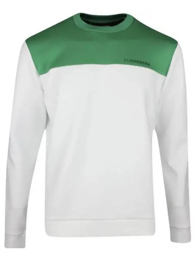 Jeff Crew Neck Sweater Green White - J.LINDEBERG - BALAAN 2