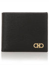 Gancini Half Wallet Black - SALVATORE FERRAGAMO - BALAAN 3