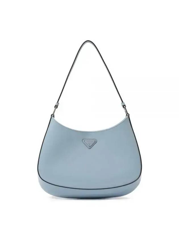 Triangular Logo Cleo Brushed Leather Shoulder Bag Blue - PRADA - BALAAN 1