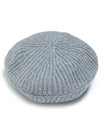 logo rib edge wool beret Paloma melange - GANNI - BALAAN.