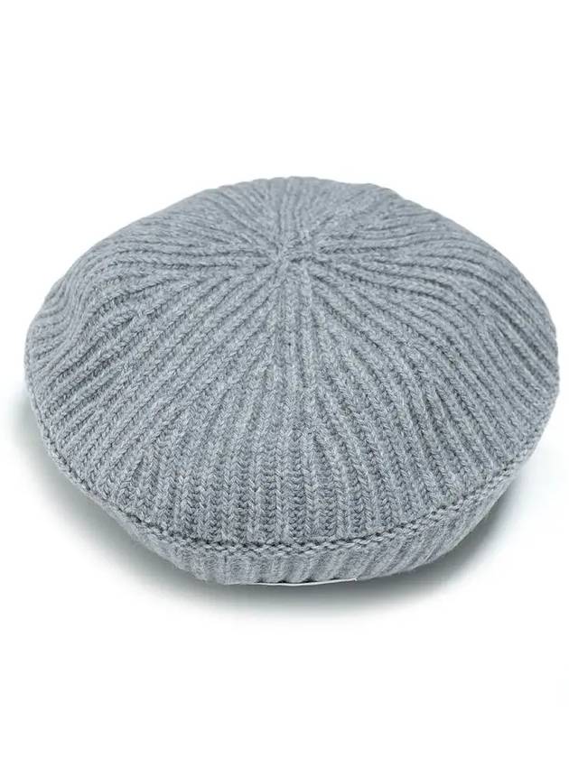 Logo Rib Edge Wool Beret Paloma Melange - GANNI - BALAAN 5