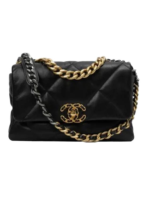 19 Lambskin Medium Hand Cross Bag Black - CHANEL - BALAAN 1