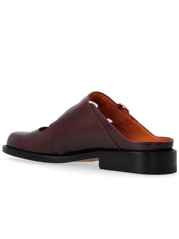 Marni Leather Slides, Women's, Burgundy - MARNI - BALAAN 5