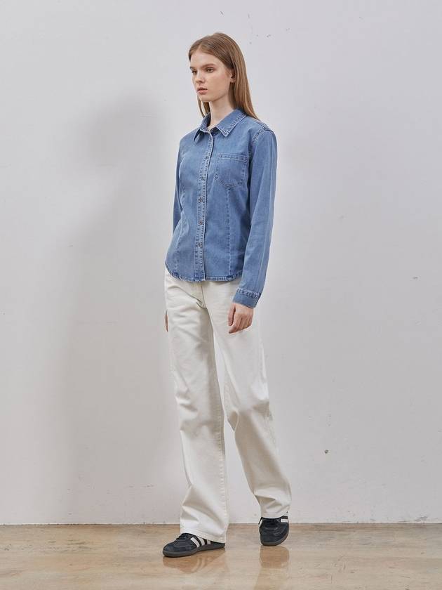 Denim Basic One Pocket Shirt Blue - RYUL+WAI: - BALAAN 4