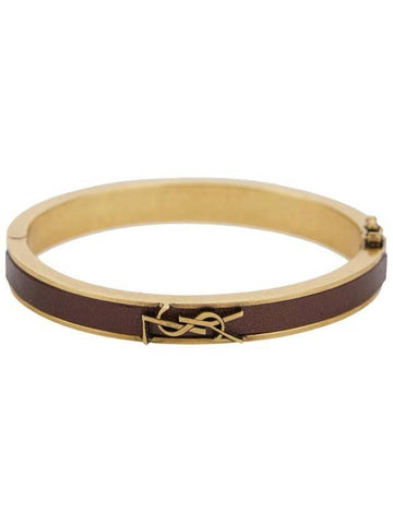 logo plaque bracelet gold brown - SAINT LAURENT - BALAAN 1