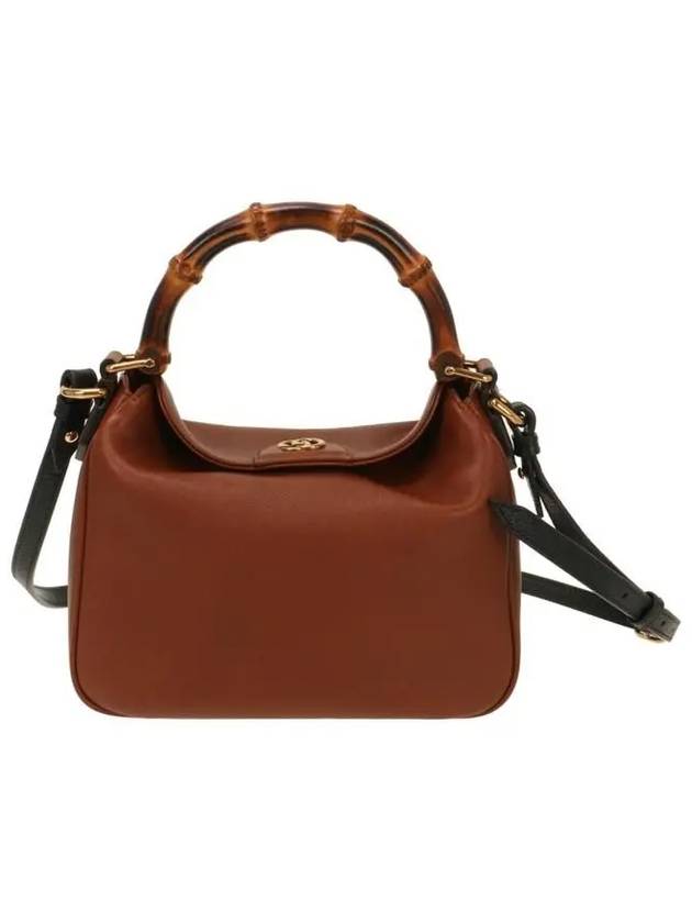 Diana Small Leather Tote Shoulder Bag Brown - GUCCI - BALAAN 4