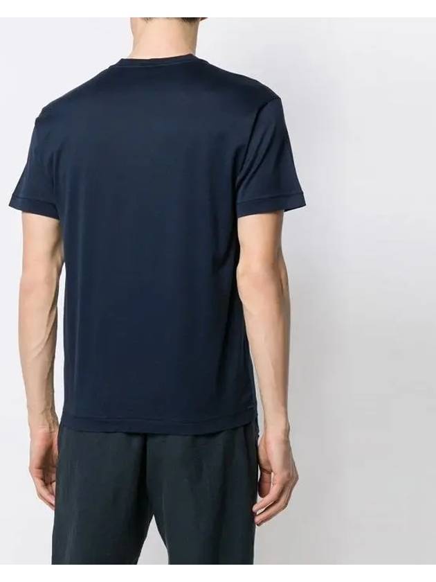 Men's Logo Patch Cotton Short Sleeve T-Shirt Navy - STONE ISLAND - BALAAN 5