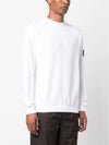 Stretch Cotton Fleece Mock Turtleneck Sweatshirt White - STONE ISLAND - BALAAN 4