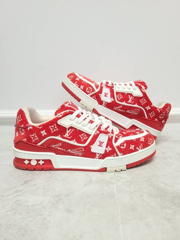 Red Monogram Velvet Trainer Sneakers 6 - LOUIS VUITTON - BALAAN 4