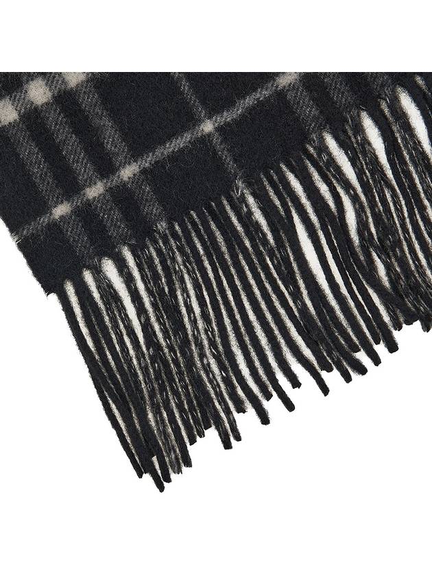 Check Reversible Cashmere Scarf Black - BURBERRY - BALAAN 7