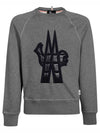 Grenoble Quilted Logo Crew Neck Sweatshirt Grey - MONCLER - BALAAN 2