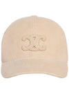 Cream Corduroy Triomphe Patch Baseball Cap 2AUG4109V 12CR - CELINE - BALAAN 2