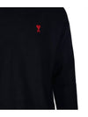 Red ADC Chain Stitch Heart Logo Knit Top Black - AMI - BALAAN 5