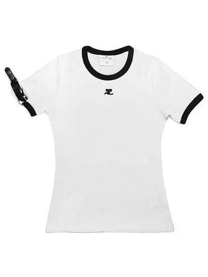 Logo Buckle Short Sleeve T-shirt White - COURREGES - BALAAN 2