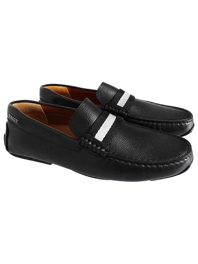 Men PEARCE Leather Driving Shoes Black - BALLY - BALAAN.