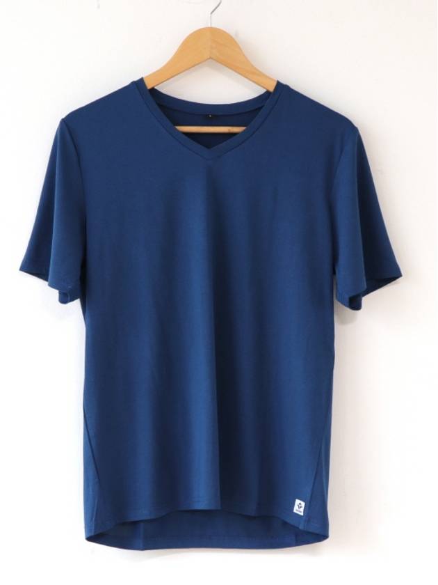 Functional V-Neck Short Sleeve Tee Blue - SUPENER - BALAAN 4