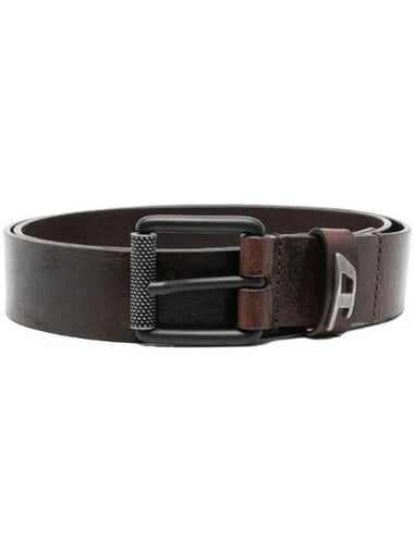 B-Dave Logo Loop Leather Belt Brown - DIESEL - BALAAN 1