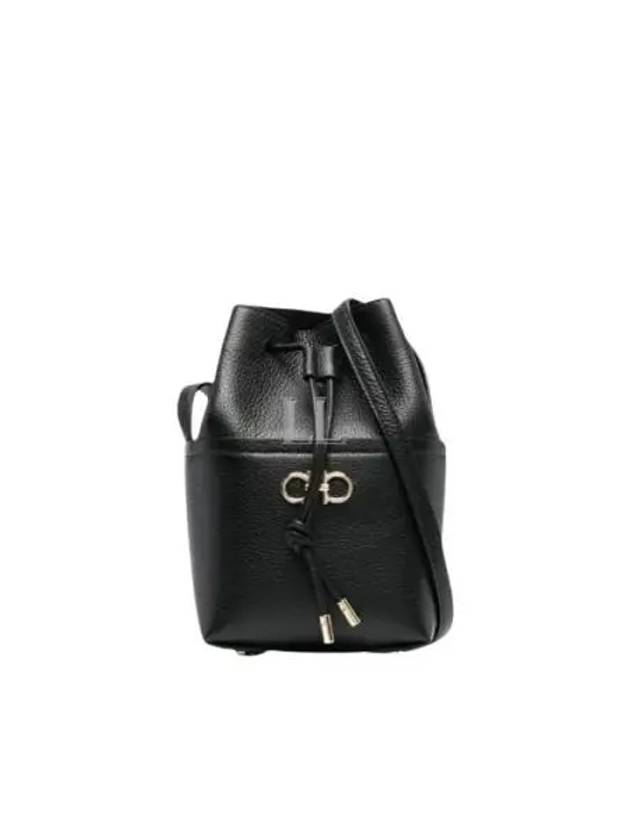 Gancini Mini Bucket Bag Black - SALVATORE FERRAGAMO - BALAAN 2