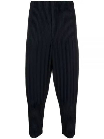 Tapered Pleated Straight Pants Navy - ISSEY MIYAKE - BALAAN 2