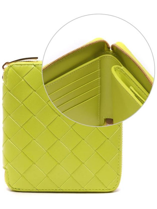 Intrecciato Zipper Around Half Wallet Lime - BOTTEGA VENETA - BALAAN 2