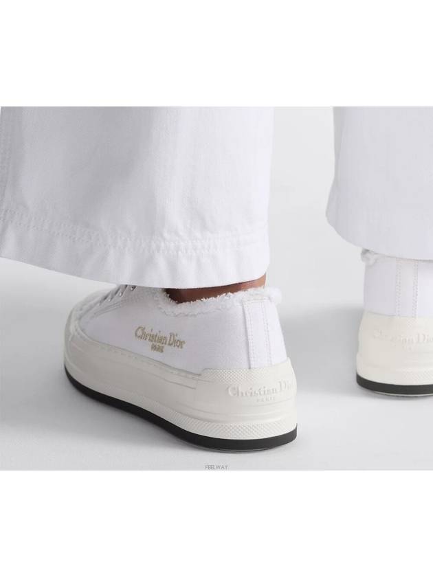 Walk'n Platform Cotton Canvas Low Top Sneakers White - DIOR - BALAAN 6