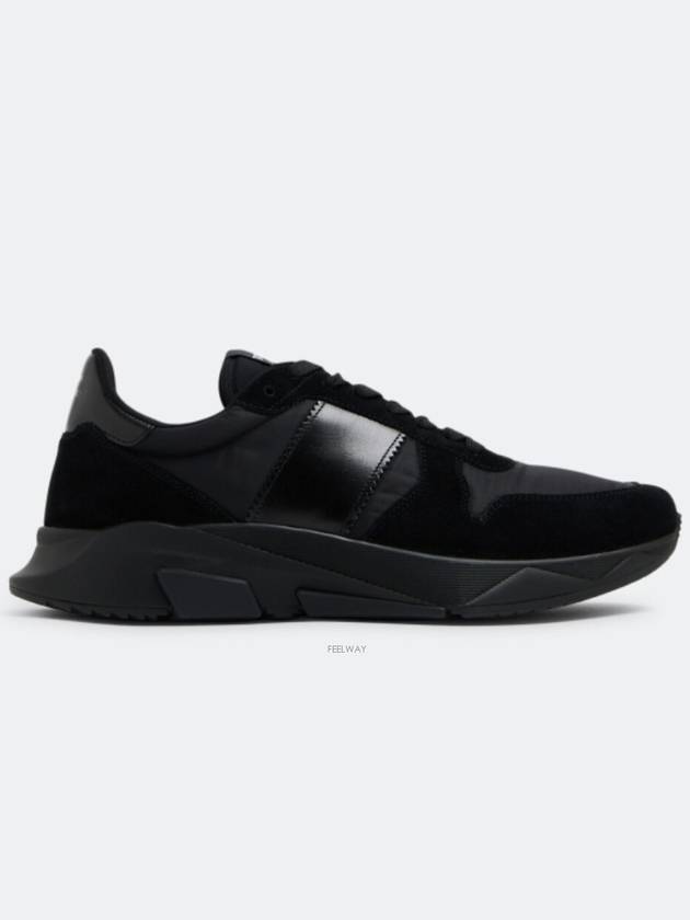 Suede Nylon Low Top Sneakers Black - TOM FORD - BALAAN 2
