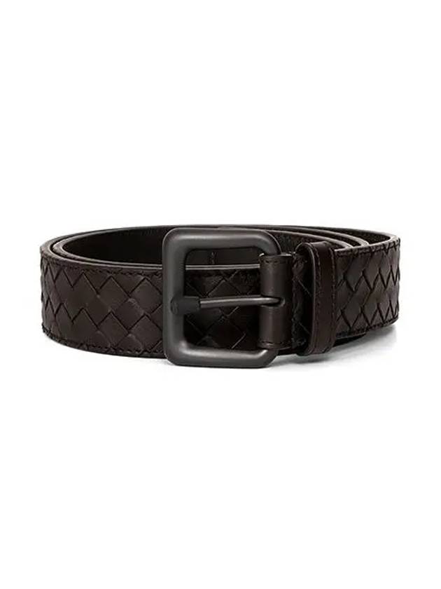 Intrecciato Leather Belt Espresso - BOTTEGA VENETA - BALAAN 4