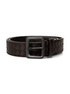 Intrecciato Leather Belt Espresso - BOTTEGA VENETA - BALAAN 2