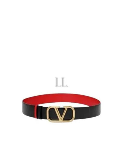 Vlogo Signature Reversible Leather Belt Black Red - VALENTINO - BALAAN 2