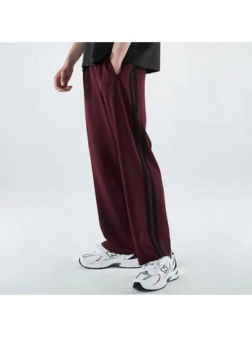 brushed two-line wide track pants - CRUMP - BALAAN 1