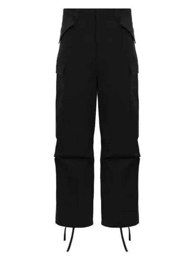 Gabardine Cargo Cotton Straight Pants Black - MSGM - BALAAN 2