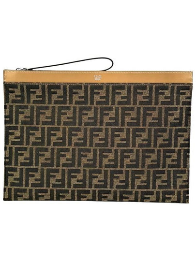 Large Flat FF Clutch Bag Brown - FENDI - BALAAN 2