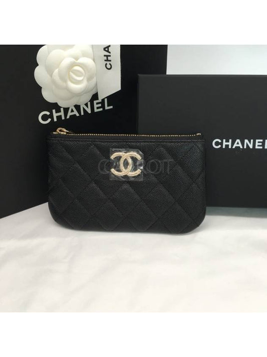 Season mini caviar pouch bag black gold - CHANEL - BALAAN 2