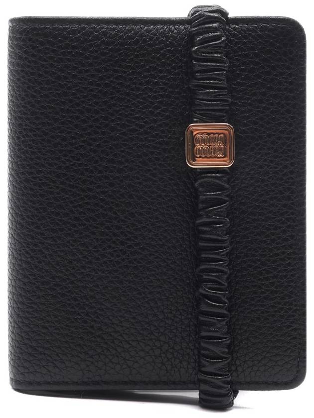 Leather Half Wallet Black - MIU MIU - BALAAN 3