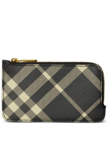 Check Conner Zip Card Wallet Black - BURBERRY - BALAAN 1