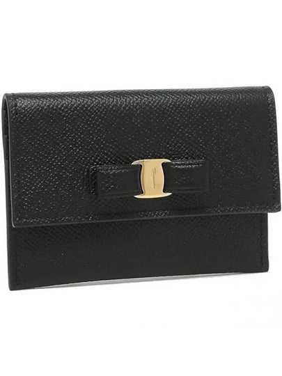 Vara Bow Card Walletr Black - SALVATORE FERRAGAMO - BALAAN 2