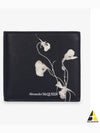 Floral Logo Half Wallet Black - ALEXANDER MCQUEEN - BALAAN 2