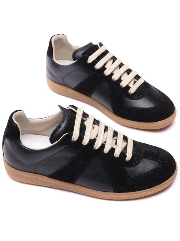 Replica Calfskin Low Top Sneakers Black - MAISON MARGIELA - BALAAN 6