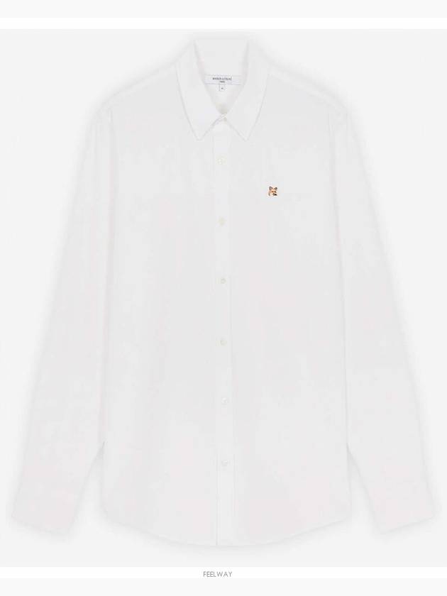 Small Fox Head Patch Classic Long Slevee Shirt White - MAISON KITSUNE - BALAAN 2