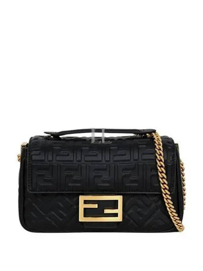 Baguette Medium Nappa Leather Chain Shoulder Bag Black - FENDI - BALAAN 2