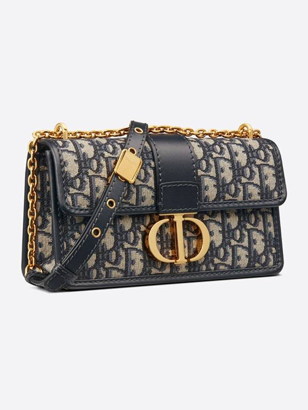 30 Montaigne East West Oblique Jacquard Chain Shoulder Bag Blue - DIOR - BALAAN 3