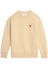 Small Heart Logo Sweatshirt Beige - AMI - BALAAN 1