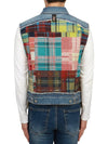 Tartan Patchwork Denim Vest Blue - ACNE STUDIOS - BALAAN 5