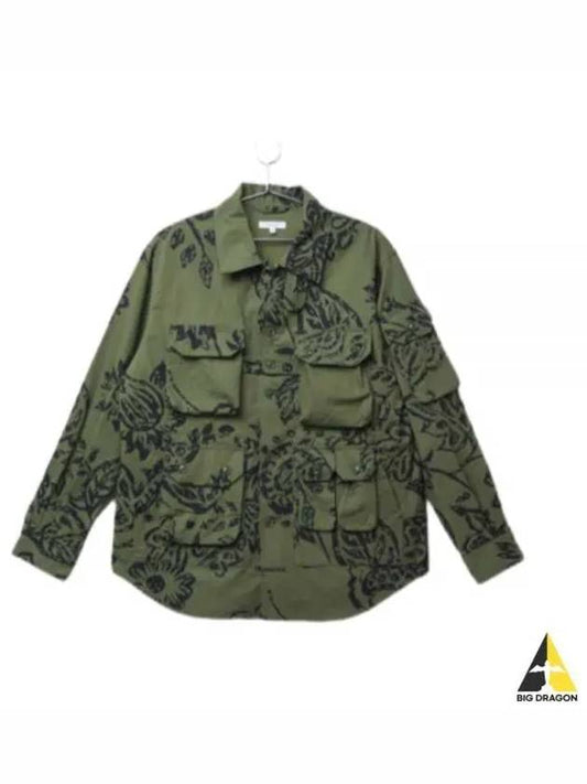 Explorer Shirt Jacket Olive Floral Print Ripstop MP228 CT243 - ENGINEERED GARMENTS - BALAAN 1