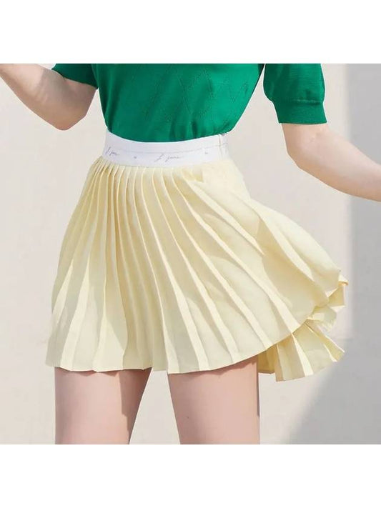 Golf Wear Uncut Chiffon Pleated Skirt Lemon - J JANE - BALAAN 1