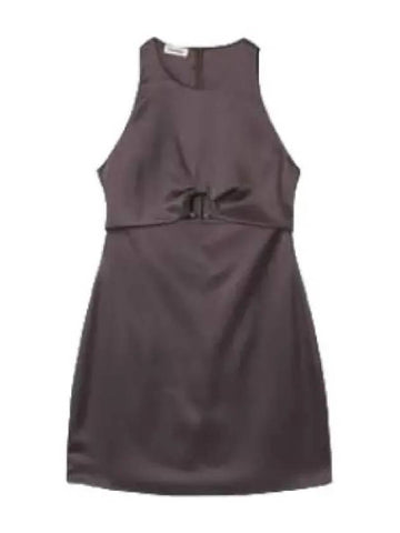 Nanushka Elmi Cut Out Slip Satin Mini Dress Coffee Bean One Piece - NANUSHKA - BALAAN 1