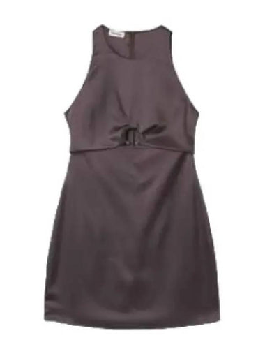 Nanushka Elmi Cutout Slip Satin Mini Dress Coffee Bean NW23RSDR01079 One Piece - NANUSHKA - BALAAN 1